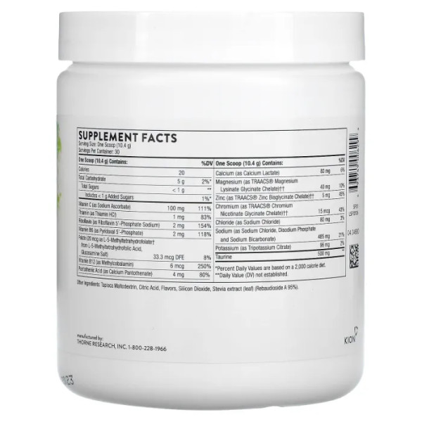 Электролит, Catalyte, Thorne, вкус лимона-лайма, 312 г