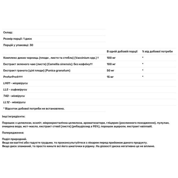 Пребіотики, Prebiotic+, Thorne, зі смаком граната, 30 дисків