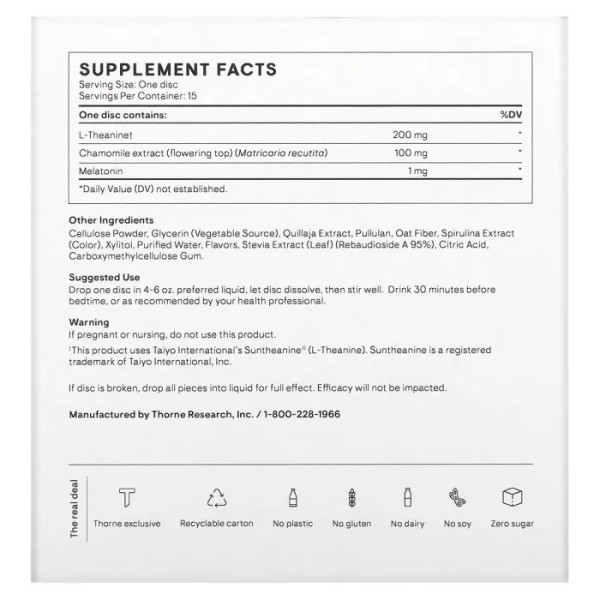 Формула для сну, Effusio, Sleep+, Thorne, зі смаком диких чорниць, 15 дисків