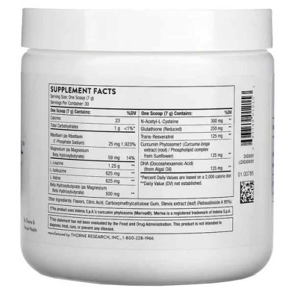 Підтримка мозку для спортсменів, які займаються контактними видами спорту, Synaquell, Thorne, 210 г