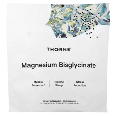 Магний бисглицинат, Thorne Magnesium Bisglycinat, пакетики стики, 30 шт по 3,8 г