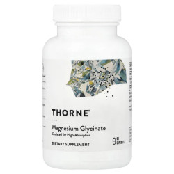 Магний глицинат, Magnesium Glycinate Thorne, 90 капсул (120 мг на капсулу)