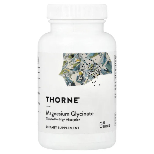 Магнію гліцинат, Magnesium Glycinate, Thorne, 90 капсул (120 мг на капсулу)