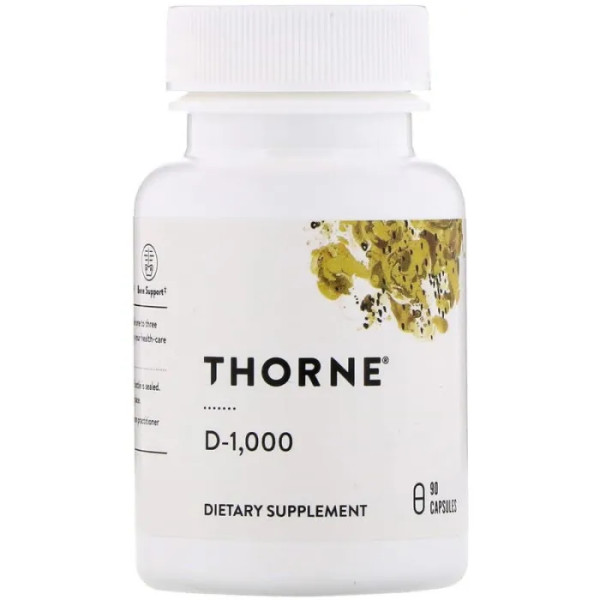 Вітамін D3, Vitamin D, Thorne, 1000 МО, 90 капсул