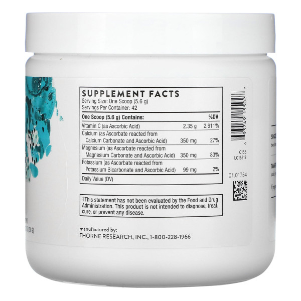 Вітамін С, Buffered C Powder, Thorne, буферізований, порошок, 236 г.