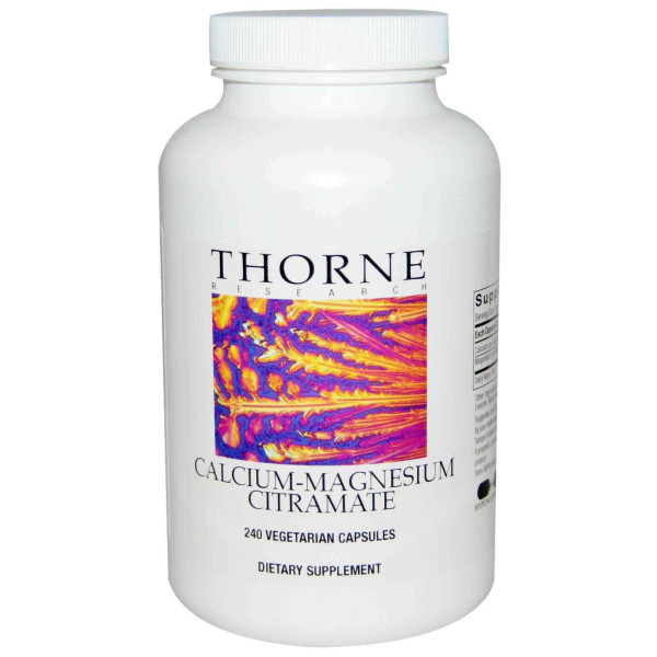 Кальцій і магній, Calcium-Magnesium Citramate, Thorne, цитрамат, 240 вегетаріанських капсул