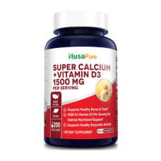 Кальцій з вітаміном D 1500 мг, NusaPure Super Calcium with Vitamin D, 200 капсул