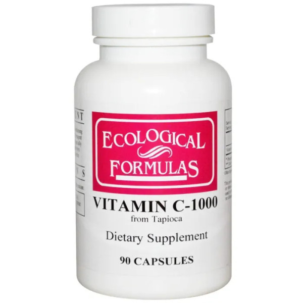 Витамин С из тапиоки, Vitamin C-1000, Ecological Formulas, 1000 мг, 90 капсул