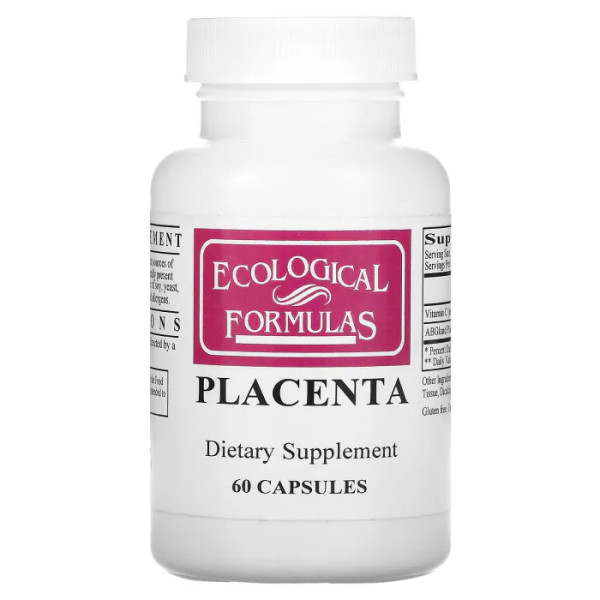 Плацента, Placenta (Lyophilized), Cardiovascular Research Ltd., 60 капсул