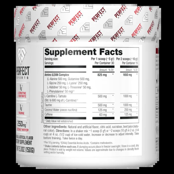 Жиросжигатель для энергии и похудения, iLean, PERFECT Sports, вкус конфет с фруктовым пуншем, 150 г