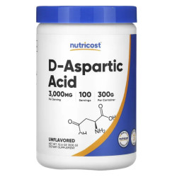 D-аспарагиновая кислота, без вкусовых добавок, Nutricost D-Aspartic Acid, 300 г