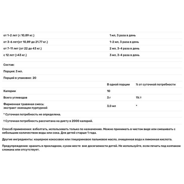 Ехінацея для дітей, Sweet Echinacea, Herbs for Kids, 59 мл.