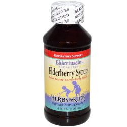 Сироп бузины без сахара вкус вишня-ягоды, Elderberry Syrup Herbs for Kids, 120 мл