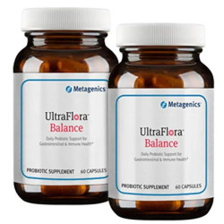 Пробиотики для переваривания лактозы двойная упаковка, Metagenics UltraFlora Balance, 2×60 капсул