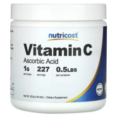 Витамин C, Nutricost Vitamin C, аскорбиновая кислота, порошок, 227 г
