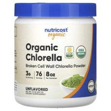 Хлорелла органическая, Nutricost Chlorella, порошок, без вкуса, 227 г