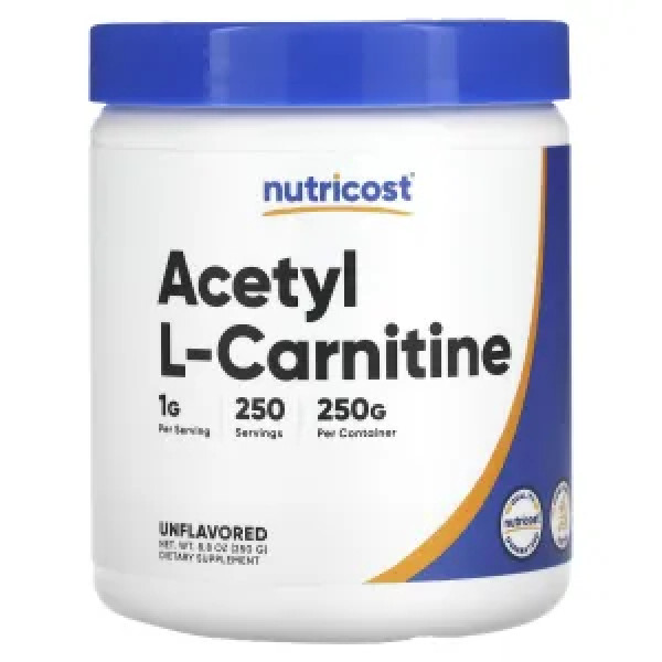 Ацетил L-карнітин, Acetyl L-Carnitine, Nutricost, без добавок, 250 г