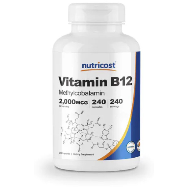 Вітамін В12 (метилкобаламін), Vitamin B12, Nutricost, 2000. мкг, 240 капсул