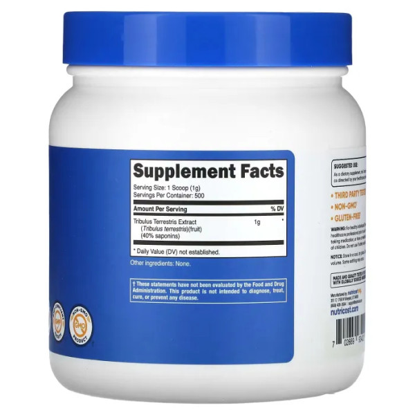 Трибулус террестрис, екстракт, Tribulus Terrestris, Nutricost, 500 г