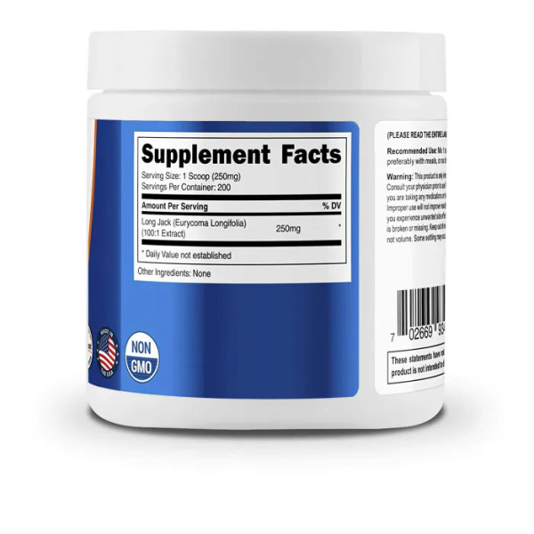 Тонгкат Алі, екстракт, Long Jack (Eurycoma Longifolia), Nutricost, порошок, 50 г