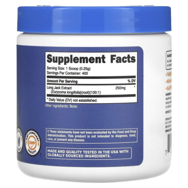 Тонгкат Алі, Long Jack, Nutricost, порошок, без смаку, 100 г