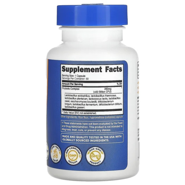 Пробіотичний комплекс, Probiotic Complex, Nutricost, 50 млрд. КУО, 60 капсул