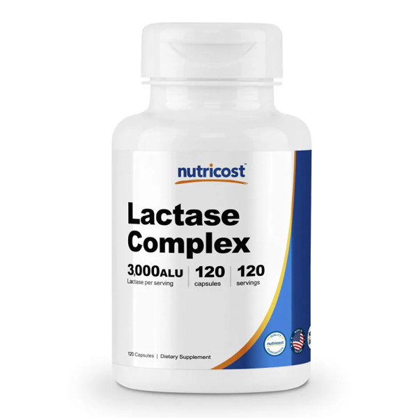 Комплекс ферментів лактази, Lactase Enzyme Complex, Nutricost, 3000 FCC ALU, 120 вегетаріанських капсул