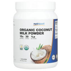 Кокосовое молоко органическое, Nutricost Organic Coconut Milk, порошок, без вкуса, 454 г