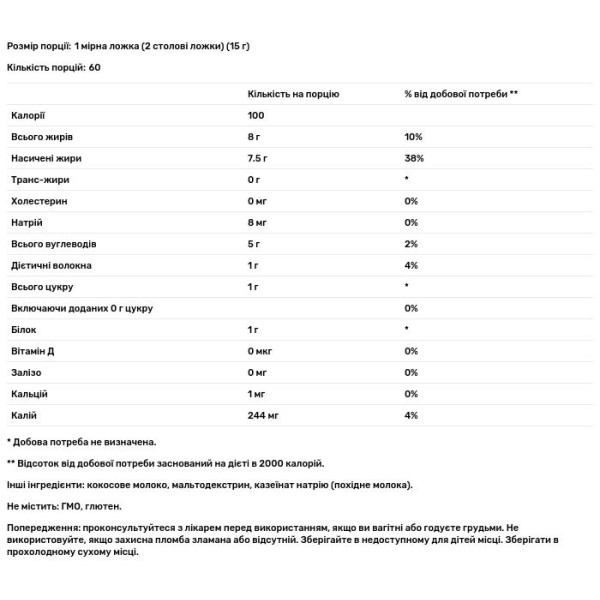 Кокосове молоко, Coconut Milk, Nutricost, порошок, 907 г