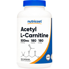 Ацетил L-карнітин 500 мг, Nutricost Acetyl L-Carnitine, 180 капсул