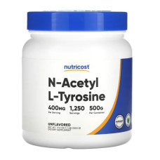 N-ацетил L-тирозин, Nutricost N-Acetyl L-Tyrosine, без добавок, 500 г