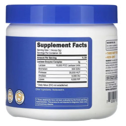 Лактаза порошок, Nutricost Lactase Powder, без добавок, 150 г