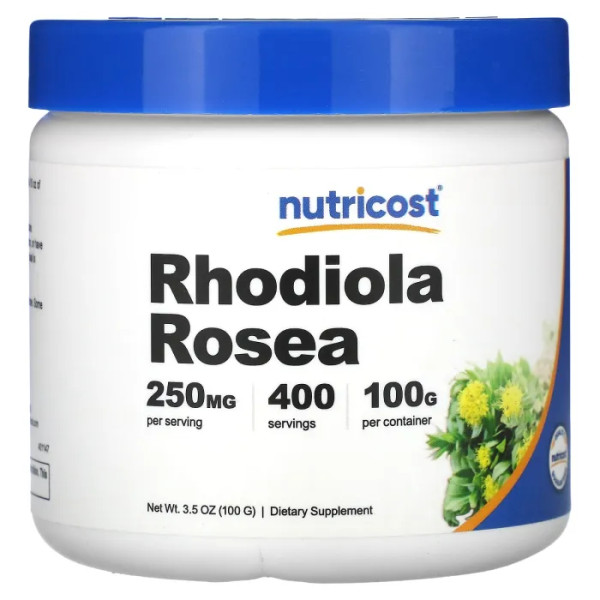 Родіола рожева, Rhodiola Rosea, Nutricost, порошок, 100 грам