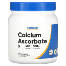 Кальций аскорбат, Nutricost Calcium Ascorbate, без добавок, 500 г