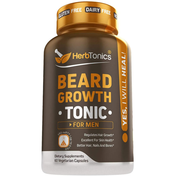 Комплекс для бороди, Beard Growth, Herbtonics, для чоловіків, 60 вегетаріанських капсул