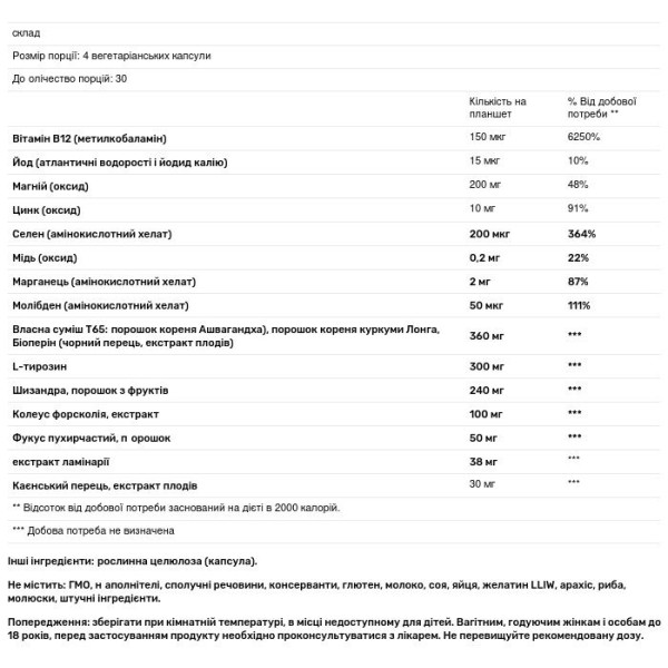 Підтримка щитовидної залози, Thyroidtonik, Herbtonics, 120 капсул