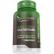 Мультивітаміни з цілісних продуктів, Whole Food Multivitamin Herbtonics, 120 вегетаріанських капсул