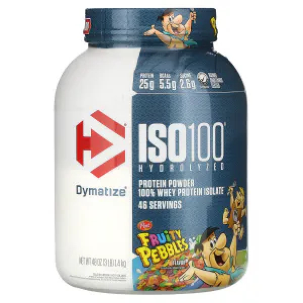 Ізолят сироваткового протеїну, ISO100® Hydrolyzed, Dymatize, гідролізований, смак фруктових камінців, 1.4 кг