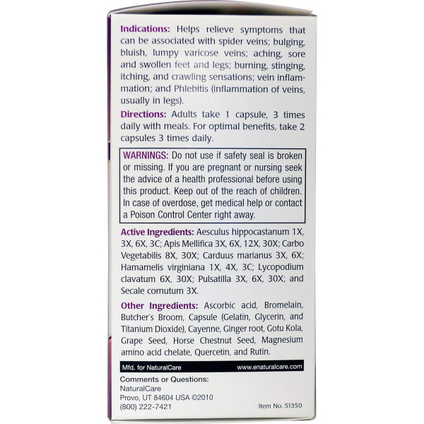 Ультра захист вен, Vein-Gard, Natural Care, для чоловіків і жінок, 60 капсул