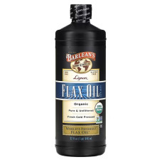 Льняное масло 946 мл, Barlean's Organic Lignan Flax Oil, органическое с лигнанами