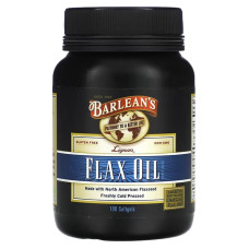 Льняное масло, Barlean's Lignan Flax Oil, 100 мягких капсул