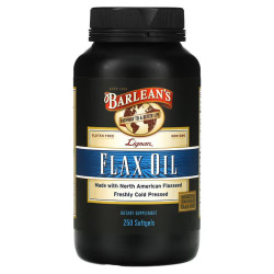 Льняна олія, Barlean's Lignan Flax Oil, 250 гелевих капсул
