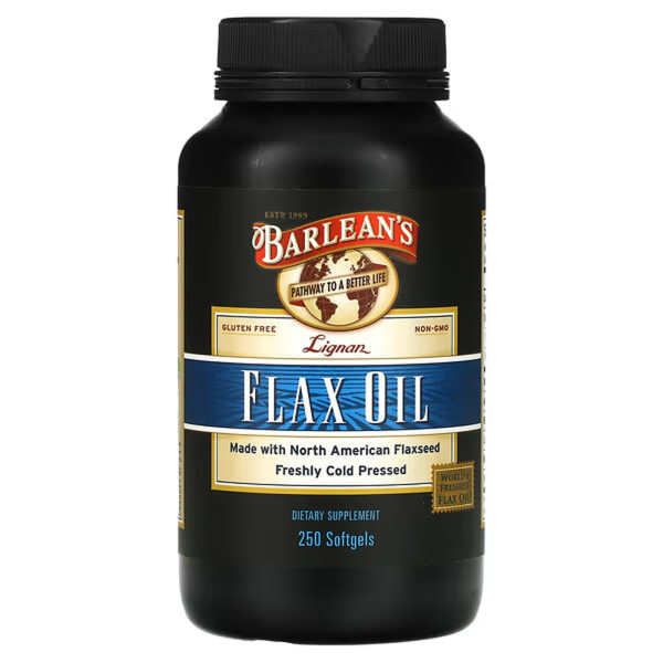 Лляна олія, Lignan Flax Oil, Barlean's, лігнанова, 250 гелевих капсул