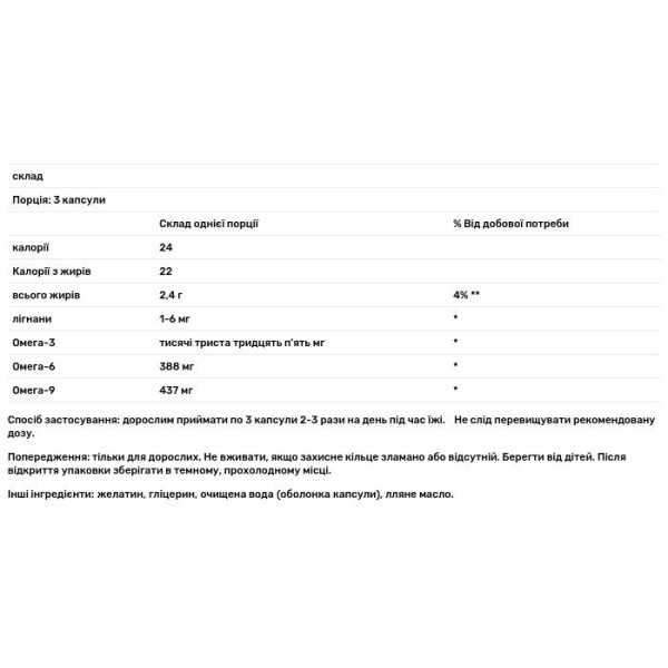 Лляна олія, Lignan Flax Oil, Barlean's, лігнанова, 250 гелевих капсул