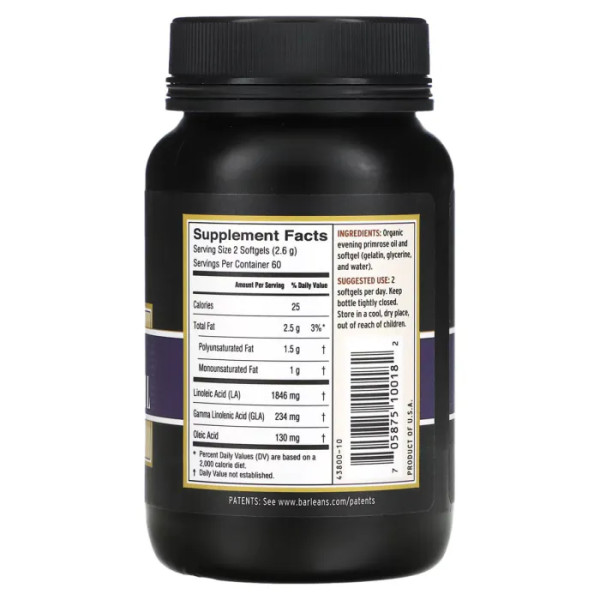 Масло вечерней примулы, Evening Primrose Oil, Barlean's, 120 капсул