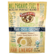 Пищевые волокна, кокос, семена чиа, семена льна, Barlean's Flax-Chia-Coconut Blend, 340 г