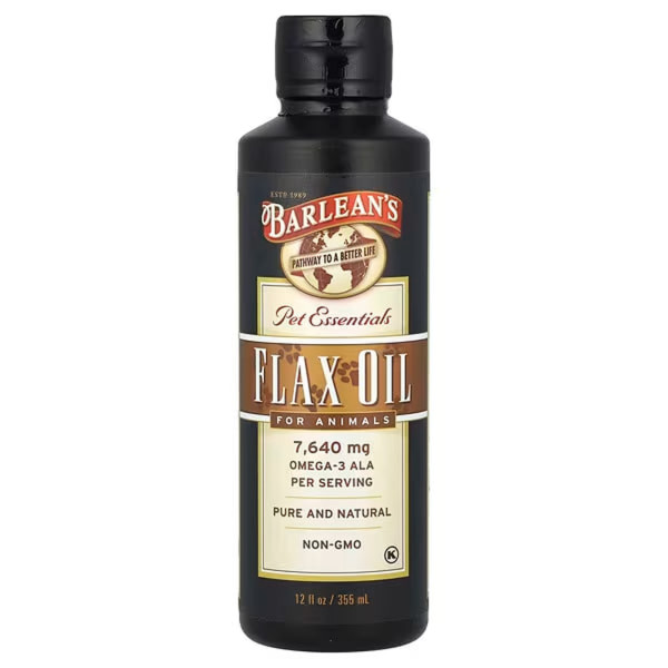 Лляна олія для тварин, Flax Oil, Barlean's, 355 мл.