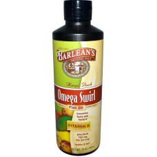 Риб'ячий жир, Barlean's Omega-3 Fish Oil Supplement, з смаком манго, 454 мл.