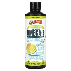 Рыбий жир, Barlean's Omega-3 Fish Oil, 1500 мг, цитрусовый сорбет, 454 г.