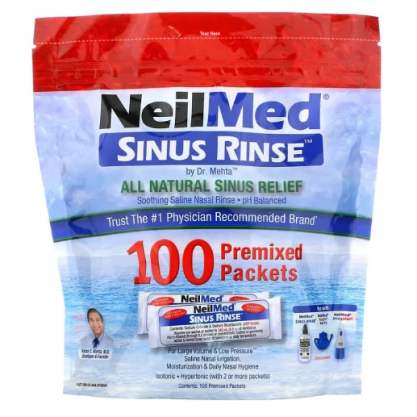 Засіб для промивання носа, Sinus Rinse, NeilMed, 100 шт (без пляшечки)